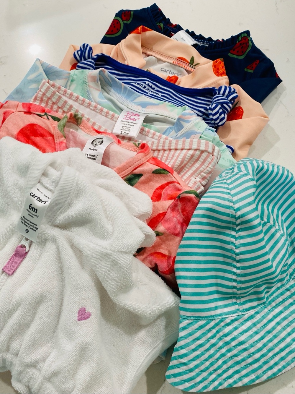 Baby girl's Summer swimsuit outfit bundle 3-6 months, 6 months EUC! 💦🎀👙⛱️☀️